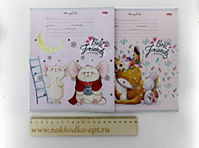 Тетрадь КЛЕТКА 12л. МИЛЫЕ ЖИВОТНЫЕ (12-5223) цвет.мелов.обл., 5 дизайнов в спайке
